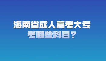 海南省成人高考大专考哪些科目?